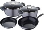 bergner q2919 set 6PC batteria da cucina in alluminio, Induzione, Titan, Grigio