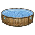 Piscina POWER STEEL Rotonda con Accessori 4,88 x 1,22 m Effetto legno 56725