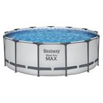 Piscina STEEL PRO MAX Rotonda Accessoriata 3,96 x 1,22 m Grigio 5618W 5