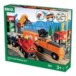 BRIO WORLD - Set Ferrovia Solleva & Carica, Pista Trenino a tema Cargo, 75 pezzi,  Età 3+ Anni