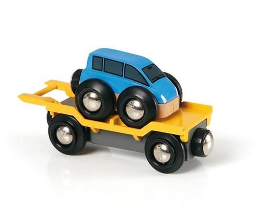 BRIO WORLD - Vagone per Trasporto Auto, Veicoli per Pista Trenino BRIO con Luci, Età 3+ Anni - 2