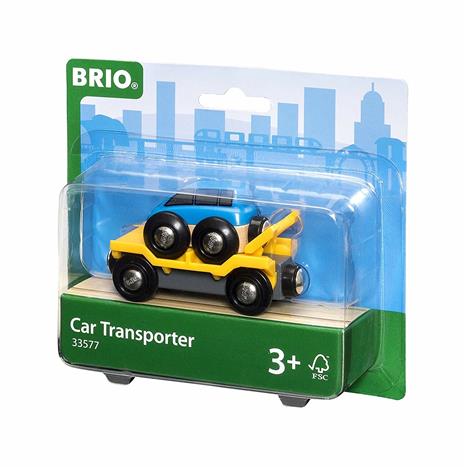 BRIO WORLD - Vagone per Trasporto Auto, Veicoli per Pista Trenino BRIO con Luci, Età 3+ Anni - 5