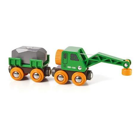 BRIO WORLD - Vagone con Gru, Veicoli per Pista Trenino BRIO, 4 Pezzi, Età 3+ Anni - 2