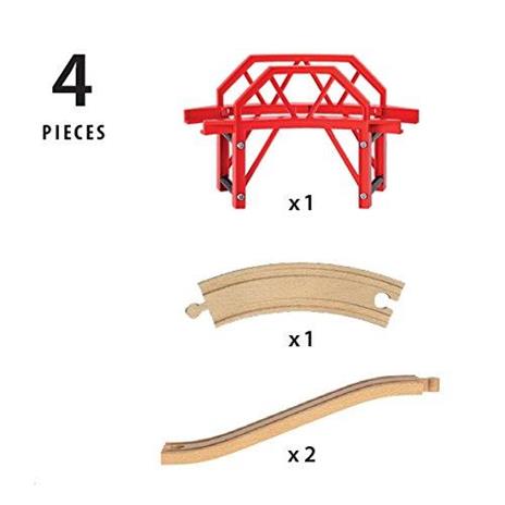 BRIO WORLD - Ponte Ferrovia, Accessorio per Pista Trenino BRIO, Set da 4 Pezzi, Età 3+ Anni - 10