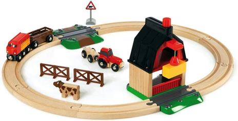 BRIO WORLD - Set Ferrovia Fattoria, Pista Trenino con Accessori, 20 pezzi, Età 3+ Anni - 4