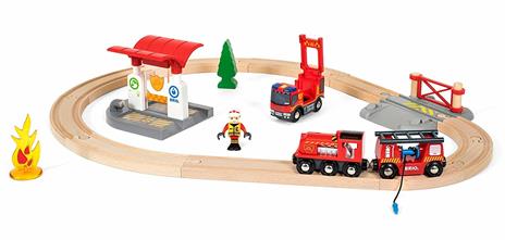 BRIO WORLD - Set Ferrovia Vigili del Fuoco, Pista Trenino con Accessori, 18 pezzi, Età 3+ Anni - 12