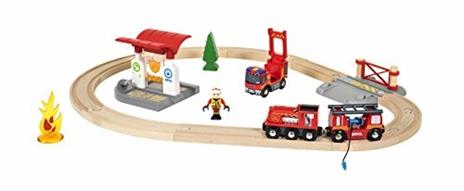 BRIO WORLD - Set Ferrovia Vigili del Fuoco, Pista Trenino con Accessori, 18 pezzi, Età 3+ Anni - 2