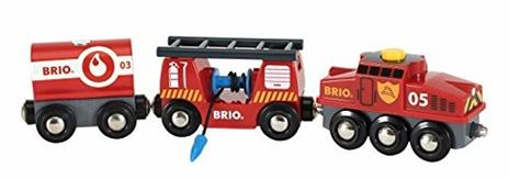 BRIO WORLD - Treno dei Pompieri, Veicoli per Pista Trenino BRIO, 4 Pezzi, Età 3+ Anni - 3