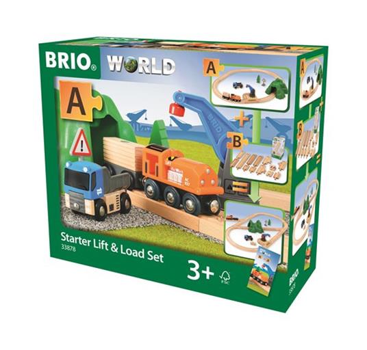 BRIO WORLD - Set Ferrovia Carica e Trasporta, Pista Trenino con Accessori, 19 pezzi, Età 3+ Anni - 4