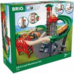 BRIO WORLD - Set Ferrovia Deposito Solleva e Carica, Pista Trenino con Accessori, 32 pezzi, Età 3+ Anni