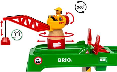 BRIO WORLD - Gru per Container, Gru e Veicoli, Cantiere Giocattolo, Set da 6 Pezzi, Età 3+ Anni - 4