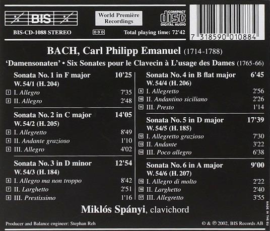 Musica per strumento a tastiera solo vol.9 - CD Audio di Carl Philipp Emanuel Bach - 2