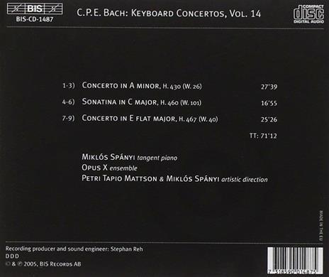 Concerti per strumento a tastiera vol.14 - CD Audio di Carl Philipp Emanuel Bach - 2