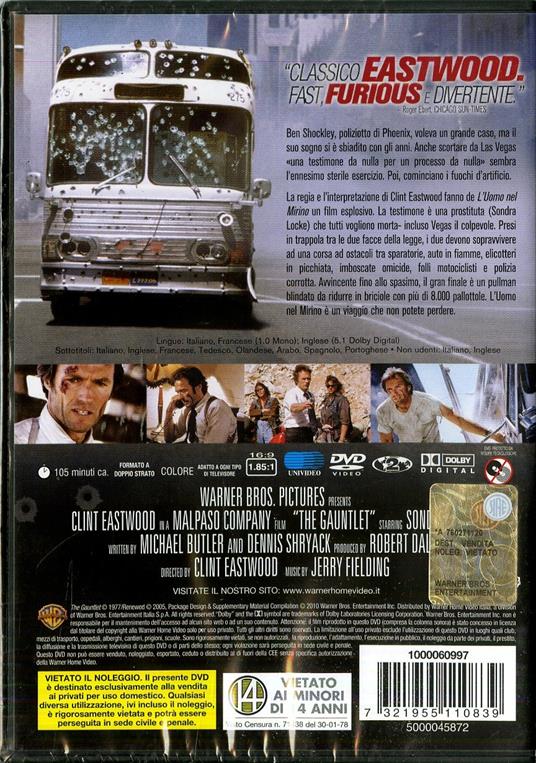 L' uomo nel mirino - DVD - Film di Clint Eastwood Giallo | Feltrinelli