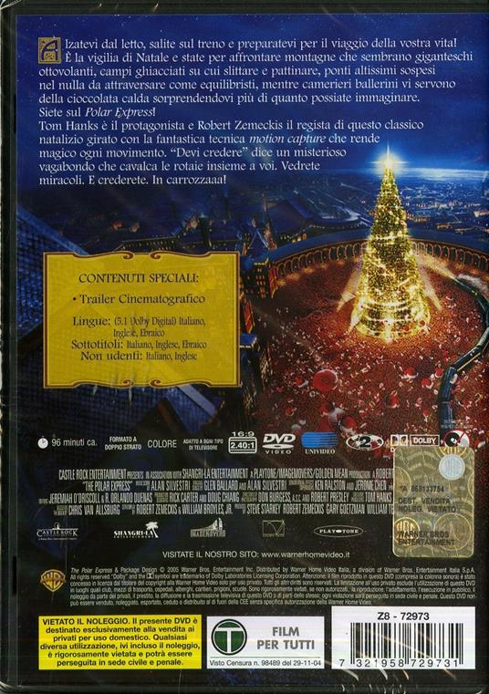 Polar Express (1 DVD) - DVD - Film di Robert Zemeckis Animazione |  Feltrinelli