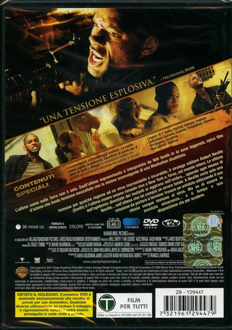 Io sono leggenda (1 DVD) di Francis Lawrence - DVD - 2
