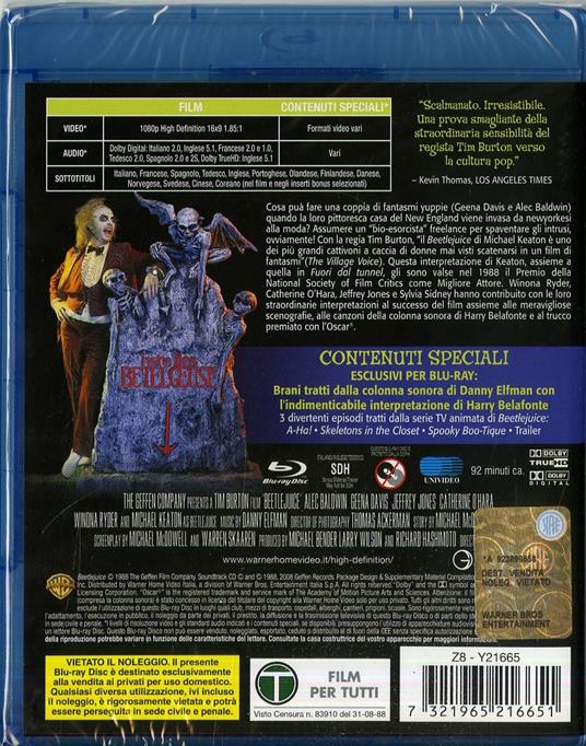 Beetlejuice. Spiritello porcello di Tim Burton - Blu-ray - 2