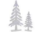 Alberi di Natale da tavolo in legno bianco con glitter