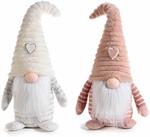 Babbo Natale in Stoffa e Pelliccia Sintetica Set 2 Peluche Natalizi per Decorare Casa, Negozi e Vetrine Idea Regalo