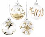 12 Palline per Albero di Natale in Vetro con Glitter Color Oro Decorazioni Natalizie da Appendere Idea Regalo