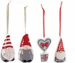 Decorazioni Natalizie da Appendere in Ceramica Dipinte a Mano Addobbi per Albero di Natale Figure Assortite 8 Pezzi Altezza 7,5 Cm