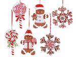 Set 6 Addobbi Natalizi Assortiti da Appendere Decorazioni per Albero di Natale