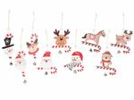 Decorazioni Natalizie da Appendere per la Casa e l''Albero in Legno Addobbi Natalizi con Personaggi Assortiti Set 54 Pezzi Altezza 8 Cm