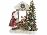 Decorazione Natalizia con Babbo Natale Albero e Personaggi Statuina Natalizia Luminosa Idea Regalo per Natale