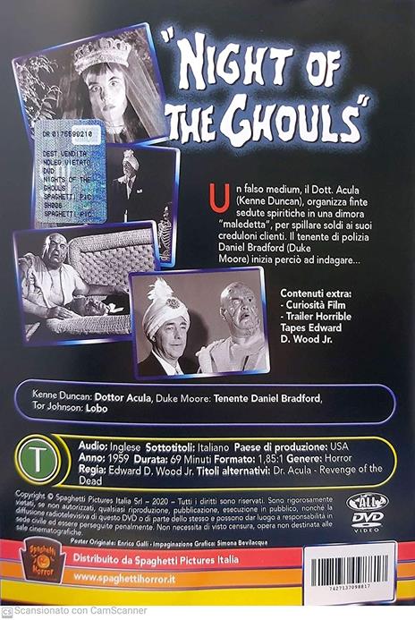 Night Of The Ghouls (DVD) di Edward Wood  Jr. - DVD - 2