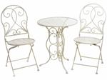 Set tavolo e sedie Shabby Chic bianco anticato per arredare giardini