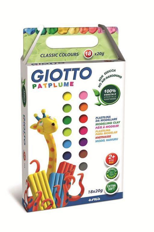 Pasta da modellare Giotto Patplume. Scatola 10 panetti da 20 g. Colori classici + fluo assortiti - 3