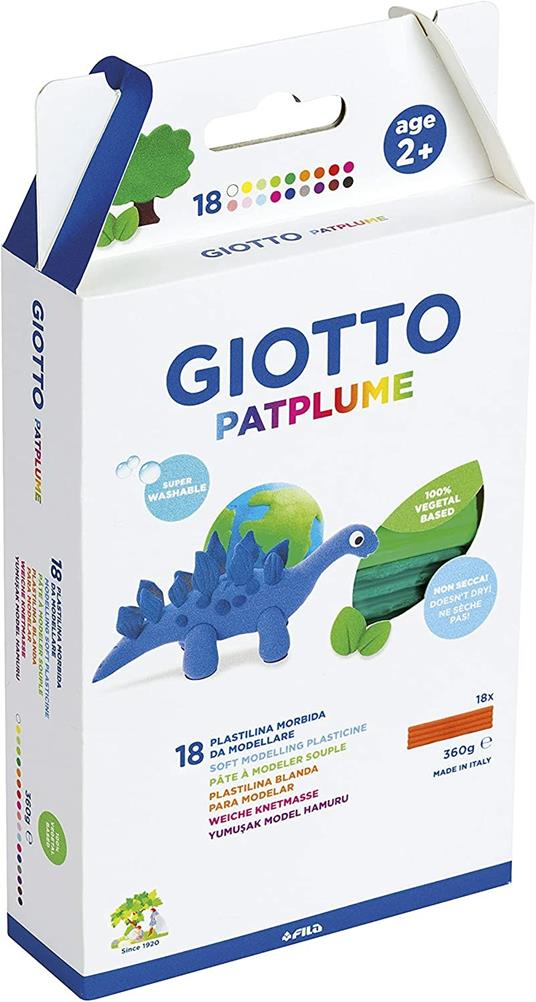 Pasta da modellare Giotto Patplume. Scatola 10 panetti da 20 g. Colori classici + fluo assortiti - 4