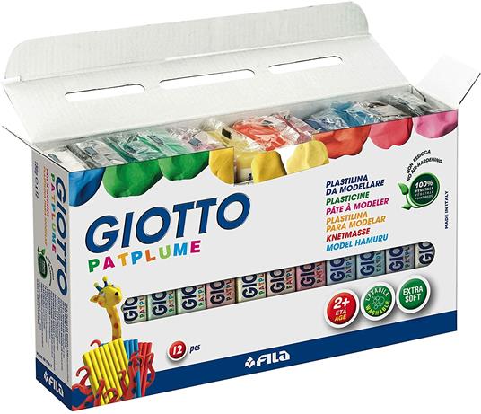 Pasta da modellare Giotto Patplume. Scatola 10 panetti da 20 g. Colori classici + fluo assortiti - 6