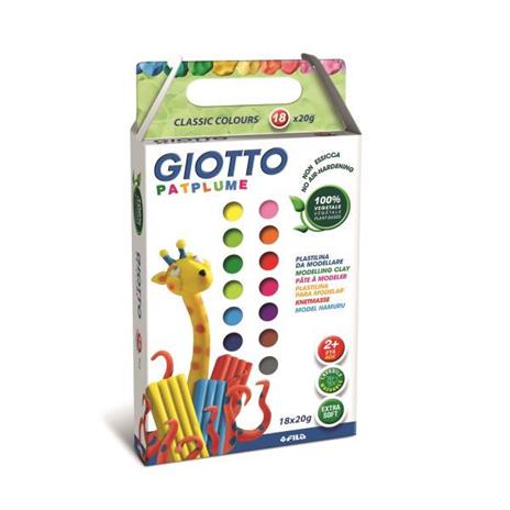 Pasta da modellare Giotto Patplume. Scatola 10 panetti da 20 g. Colori classici + fluo assortiti