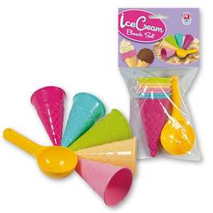 Giocattolo Ice Cream Beach Set. Busta 5 Coni Gelato + Paletta Androni