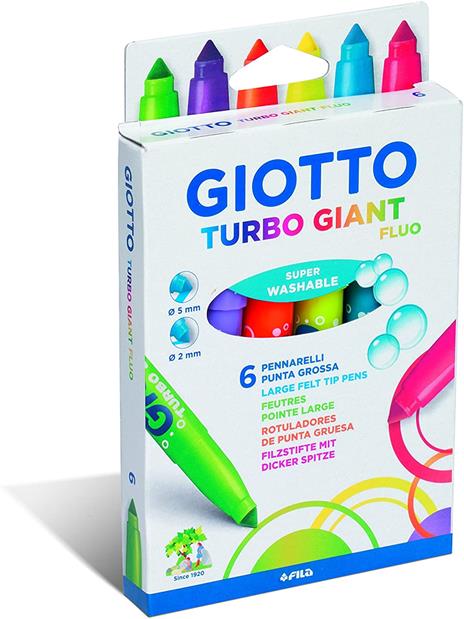 Pennarelli Giotto Turbo Giant Fluo. Scatola 6 colori