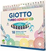 Pennarelli Giotto Turbo Advanced. Scatola 18 colori assortiti