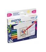 Pennarelli per tessuto Giotto Decor Textile. Scatola 8 colori assortiti con T-Shirt