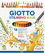Pastelli Colorati a Matita Giotto Stilnovo Maxi, Astuccio 18 Colori