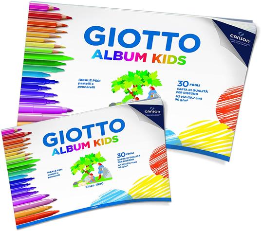 Album da disegno Giotto Album Kids A3 30 fogli 90 g/m2 - Giotto - Cartoleria  e scuola