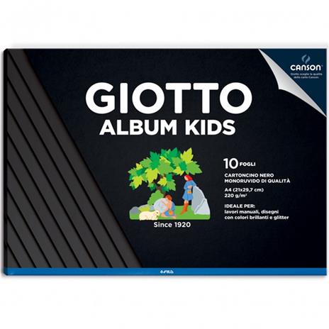 Album carta nera monoruvida Giotto Album Kids A4 10 fogli 220 g/m2 - 2