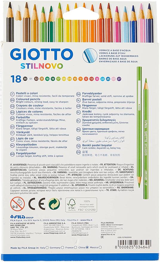 Pastelli Giotto Stilnovo Confezione 18 pezzi - Giotto - Cartoleria e scuola  | Feltrinelli