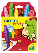 Giotto be-bè astuccio 10 pastelloni cera + appuntapastellone