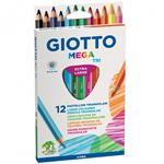 Pastelli Giotto Mega Tri. Scatola 12 matite colorate assortite