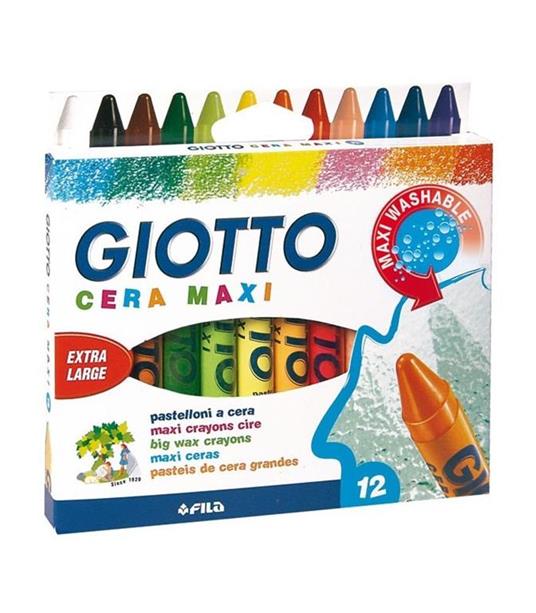 Pastelli a cerca Giotto Cera Maxi. Scatola 12 colori assortiti - Giotto -  Cartoleria e scuola | Feltrinelli