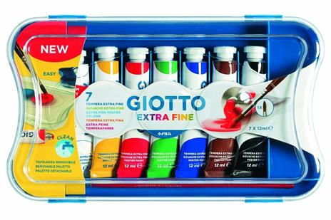 Tempera Giotto Extra in tubetto 12 ml. Scatola 7 colori assortiti - 5