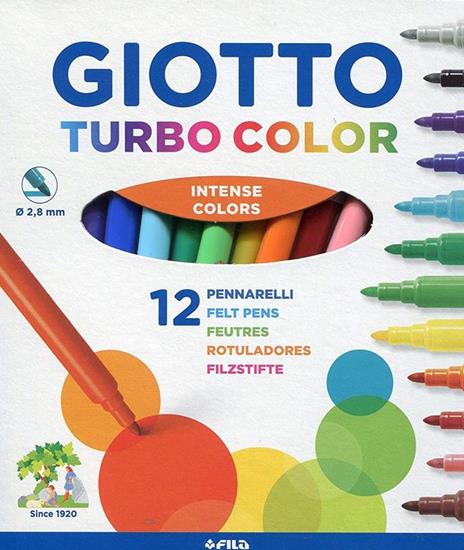 Pennarelli Giotto Turbo color. Scatola 12 colori assortiti - 2