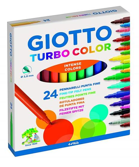 Pennarelli Giotto Turbo color. Scatola 24 colori assortiti - 2