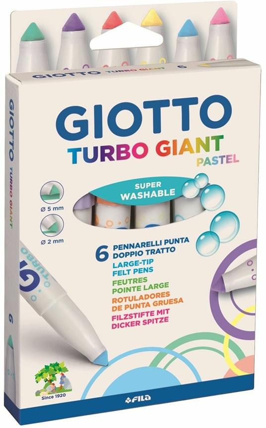 Pennarelli Giotto Turbo Giant. Scatola 6 colori Pastel assortiti - Giotto -  Cartoleria e scuola