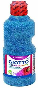 Tempera pronta Giotto qualità extra Glitter. Flacone 250 ml. Azzurro Cyan